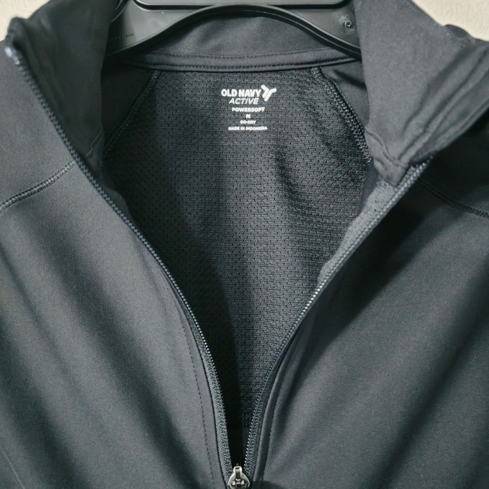 Old Navy Active Powersoft Go-Dry Full Zip Jacket Black Thumbholes Womens Medium - Picture 5 of 8